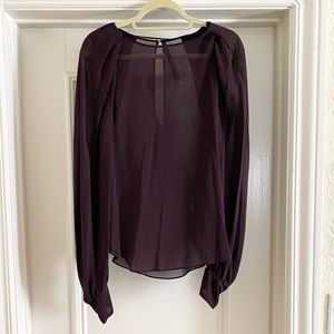 ZARA Woman Silk Burgundy Blouse